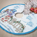 Falda Para El Árbol De Navidad De Poliéster Hombre de nieve | Dejar que nieve la falda del árb<br><div class="desc">Una hermosa falda azul para tu árbol de Navidad con nuestro adorable hombre de nieve con su lindo amigo de piel usando un traje de Santa mientras disfrutan de una nevada.</div>