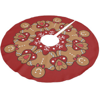 Falda Para El Árbol De Navidad De Poliéster Hombres De Gengibre Y Mandala De Copo De Nieve