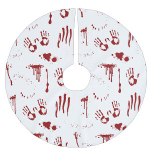 Falda Para El Árbol De Navidad De Poliéster Horror Película Splatter Huellas Sangrientas