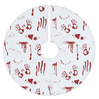 Falda Para El Árbol De Navidad De Poliéster Horror Película Splatter Huellas Sangrientas
