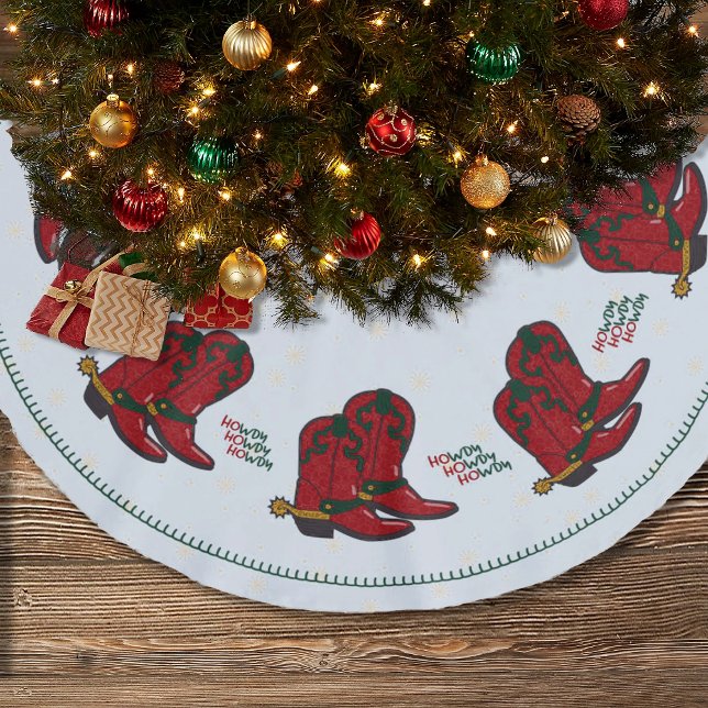 Falda Para El Árbol De Navidad De Poliéster HOwdy HOwdy Navidades Cowboy Boots (Subido por el creador)
