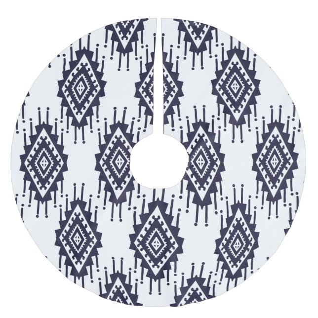 Falda Para El Árbol De Navidad De Poliéster Ikat Boho Aztec Textile Motif (Anverso)