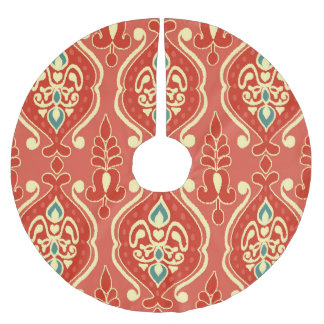 Falda Para El Árbol De Navidad De Poliéster Ikat casero: Tejido de Boho étnico