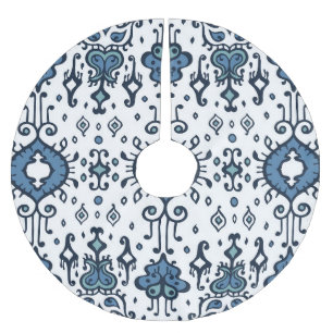 Falda Para El Árbol De Navidad De Poliéster Ikat, ornamento tribal, étnico sin costuras.