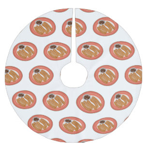 Falda Para El Árbol De Navidad De Poliéster Ilustracion Churro personalizado