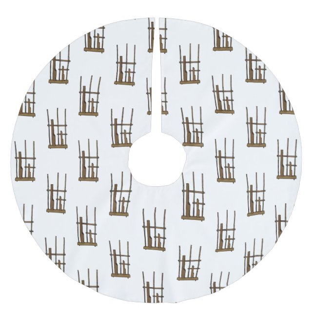 Falda Para El Árbol De Navidad De Poliéster Ilustracion de Angklung personalizado (Anverso)