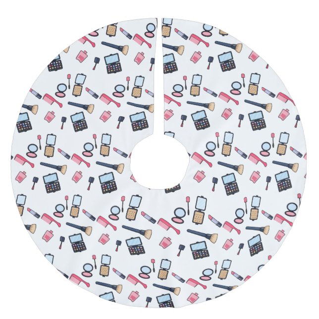 Falda Para El Árbol De Navidad De Poliéster Ilustracion de cosméticos/personalizados de maquil (Anverso)