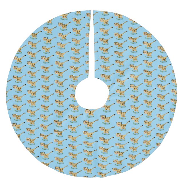 Falda Para El Árbol De Navidad De Poliéster Ilustracion de personalizado con queso lindo (Anverso)