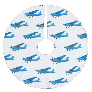 Falda Para El Árbol De Navidad De Poliéster Ilustracion de personalizado de aviones