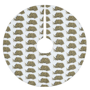 Falda Para El Árbol De Navidad De Poliéster Ilustracion de personalizado de babuena dorada de