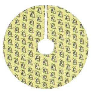 Falda Para El Árbol De Navidad De Poliéster Ilustracion de personalizado de bebé gorila feliz