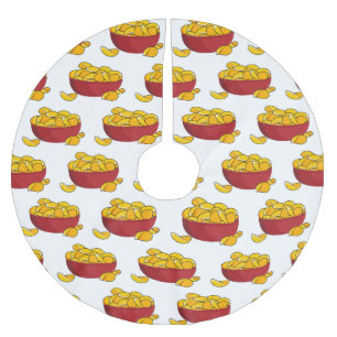 Falda Para El Árbol De Navidad De Poliéster Ilustracion de personalizado de chips de papa