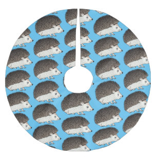 Falda Para El Árbol De Navidad De Poliéster Ilustracion de personalizado de hedgehog espinoso