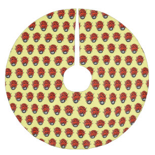 Falda Para El Árbol De Navidad De Poliéster Ilustracion de personalizado de mariquita roja fel