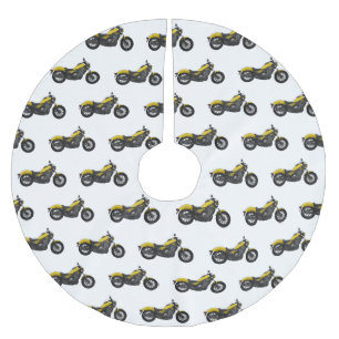 Falda Para El Árbol De Navidad De Poliéster Ilustracion de personalizado de motocicleta de cru
