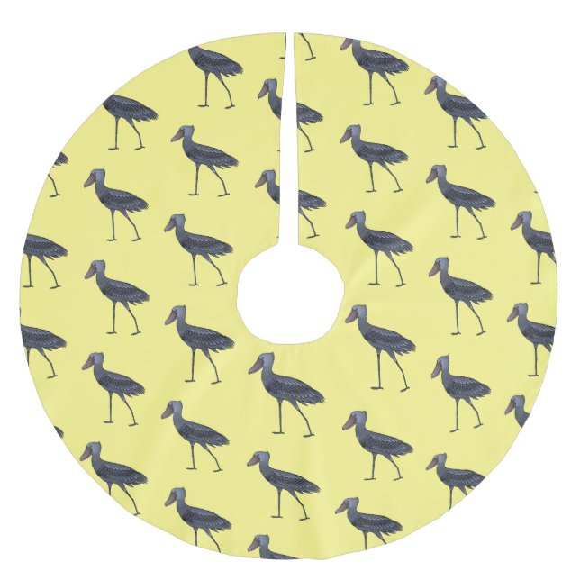 Falda Para El Árbol De Navidad De Poliéster Ilustracion de personalizado de pájaro Shoebill (Anverso)