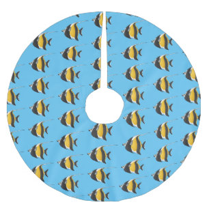 Falda Para El Árbol De Navidad De Poliéster Ilustracion de personalizado de peces moro