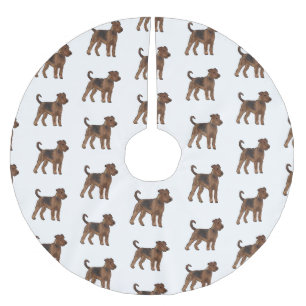Falda Para El Árbol De Navidad De Poliéster Ilustracion de personalizado de perro Airedale ter