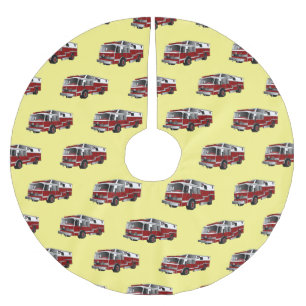 Falda Para El Árbol De Navidad De Poliéster Ilustracion del personalizado del motor de fuego