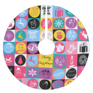 Falda Para El Árbol De Navidad De Poliéster Ilustracion festivo de Guay "Feliz Navidad"