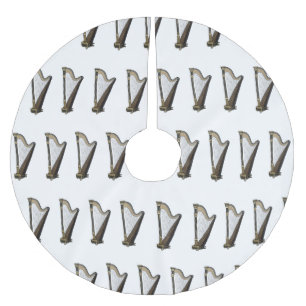 Falda Para El Árbol De Navidad De Poliéster Ilustracion Harp personalizado