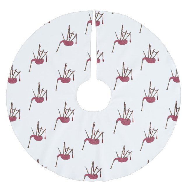 Falda Para El Árbol De Navidad De Poliéster Ilustracion personalizado Bagpipes (Anverso)