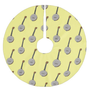 Falda Para El Árbol De Navidad De Poliéster Ilustracion personalizado Banjo