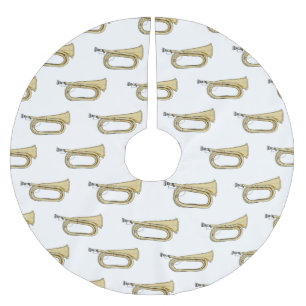 Falda Para El Árbol De Navidad De Poliéster Ilustracion personalizado Bugle