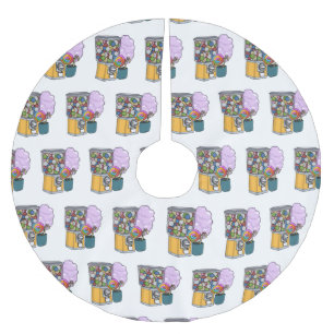 Falda Para El Árbol De Navidad De Poliéster Ilustracion personalizado Candy