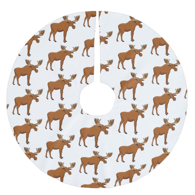 Falda Para El Árbol De Navidad De Poliéster Ilustracion personalizado de alce gracioso (Anverso)