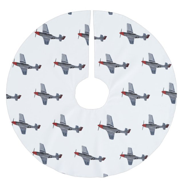 Falda Para El Árbol De Navidad De Poliéster Ilustracion personalizado de bombarderos (Anverso)