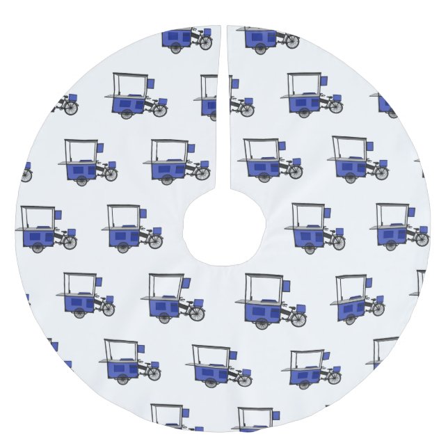 Falda Para El Árbol De Navidad De Poliéster Ilustracion personalizado de carrito de alimentos (Anverso)