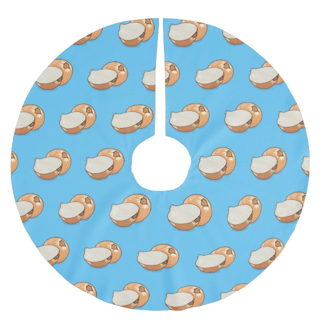 Falda Para El Árbol De Navidad De Poliéster Ilustracion personalizado de cebolla (Anverso)