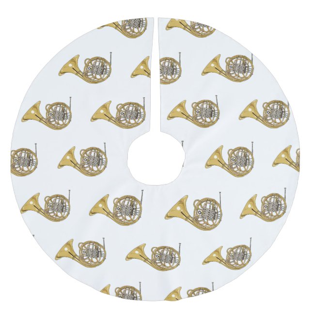 Falda Para El Árbol De Navidad De Poliéster Ilustracion personalizado de cuerno francés (Anverso)