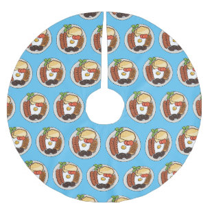 Falda Para El Árbol De Navidad De Poliéster Ilustracion personalizado de desayuno inglés