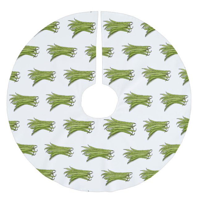 Falda Para El Árbol De Navidad De Poliéster Ilustracion personalizado de frijol verde (Anverso)