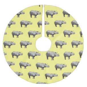 Falda Para El Árbol De Navidad De Poliéster Ilustracion personalizado de Javan rhinoceros