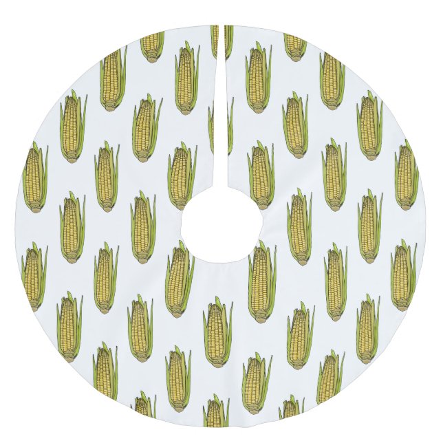 Falda Para El Árbol De Navidad De Poliéster Ilustracion personalizado de maíz (Anverso)