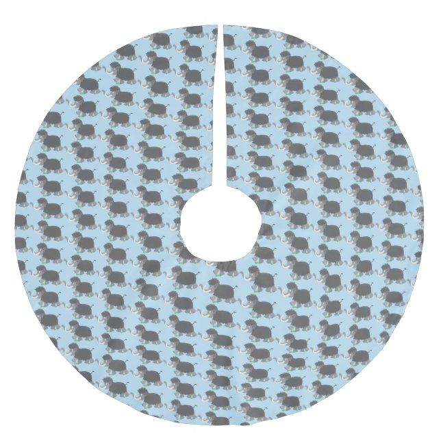 Falda Para El Árbol De Navidad De Poliéster Ilustracion personalizado de mamut torpe (Anverso)