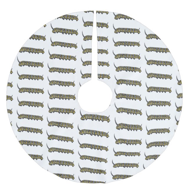 Falda Para El Árbol De Navidad De Poliéster Ilustracion personalizado de oruga monarca (Anverso)