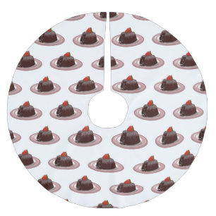 Falda Para El Árbol De Navidad De Poliéster Ilustracion personalizado de pastelitos de lava de