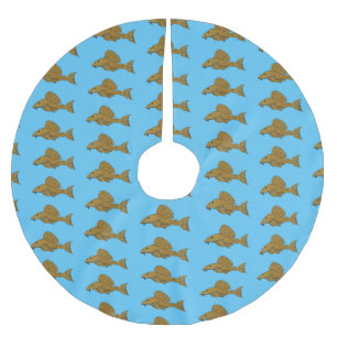 Falda Para El Árbol De Navidad De Poliéster Ilustracion personalizado de pescado Pleco