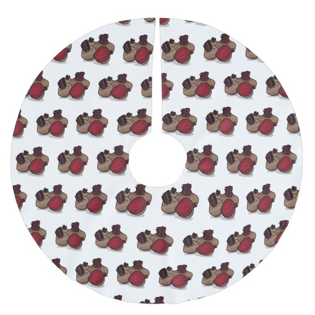 Falda Para El Árbol De Navidad De Poliéster Ilustracion personalizado de remolacha (Anverso)