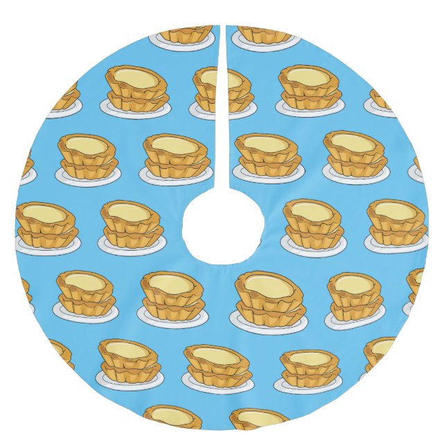 Falda Para El Árbol De Navidad De Poliéster Ilustracion personalizado de tarta de huevo (Anverso)