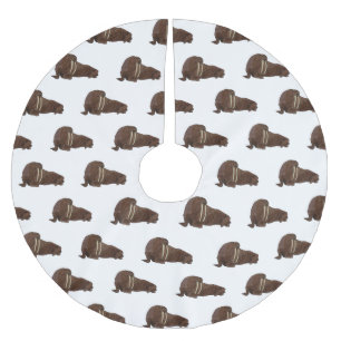 Falda Para El Árbol De Navidad De Poliéster Ilustracion personalizado de Walrus