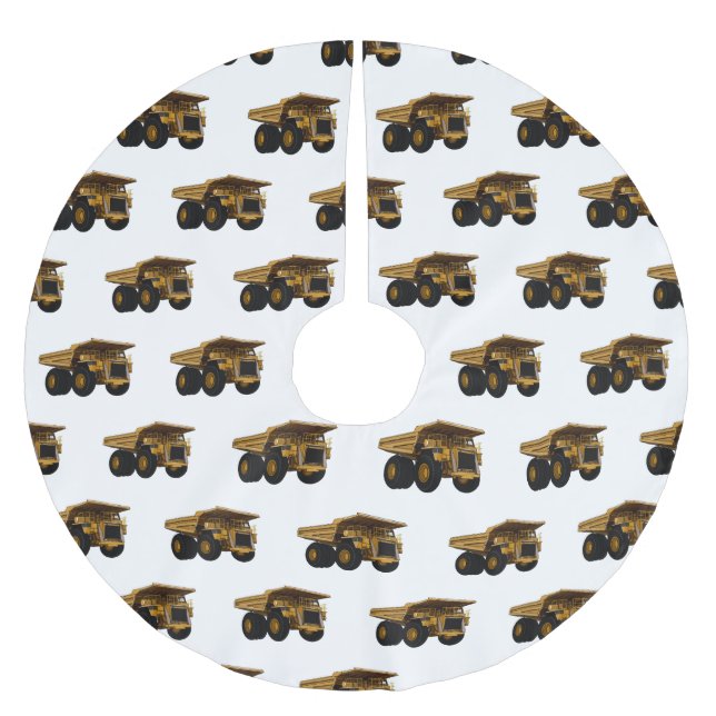 Falda Para El Árbol De Navidad De Poliéster Ilustracion personalizado del camión de altura (Anverso)