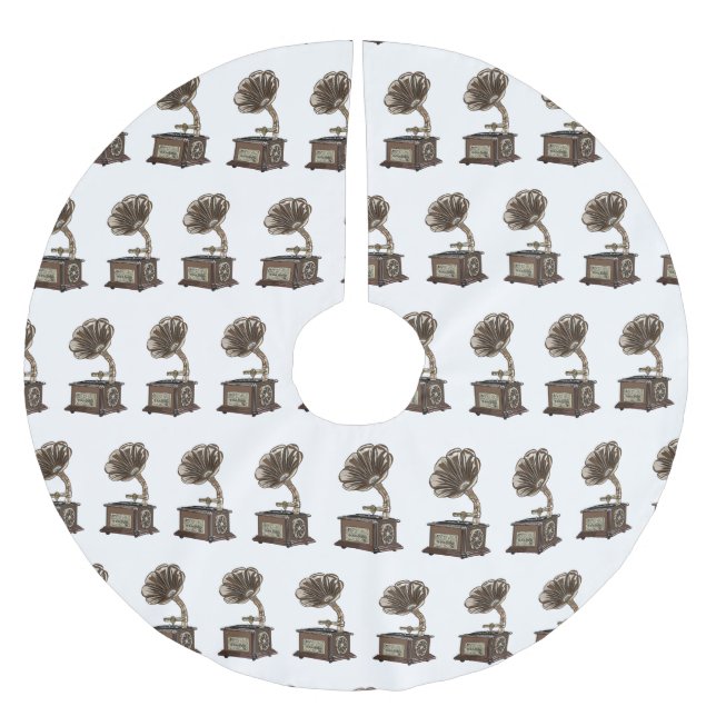 Falda Para El Árbol De Navidad De Poliéster Ilustracion personalizado girable (Anverso)