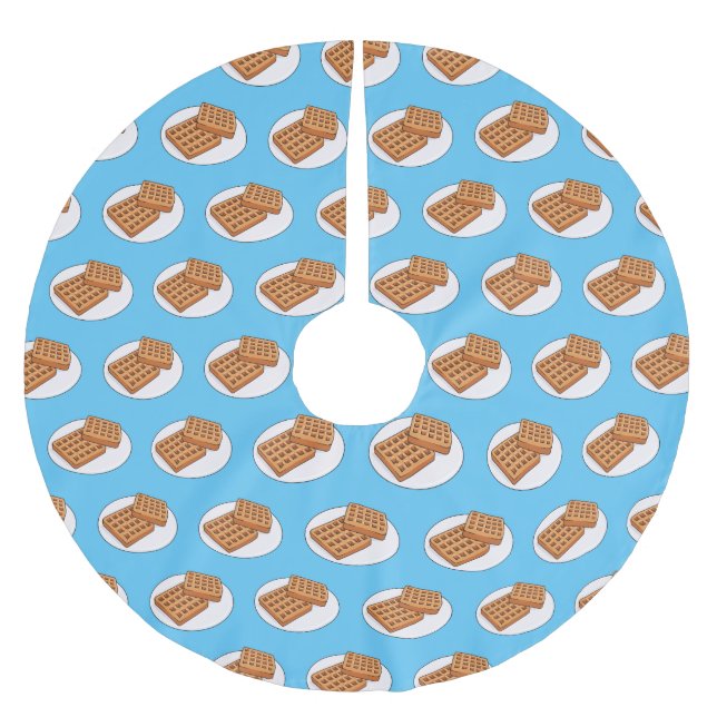 Falda Para El Árbol De Navidad De Poliéster Ilustracion Waffle personalizado (Anverso)
