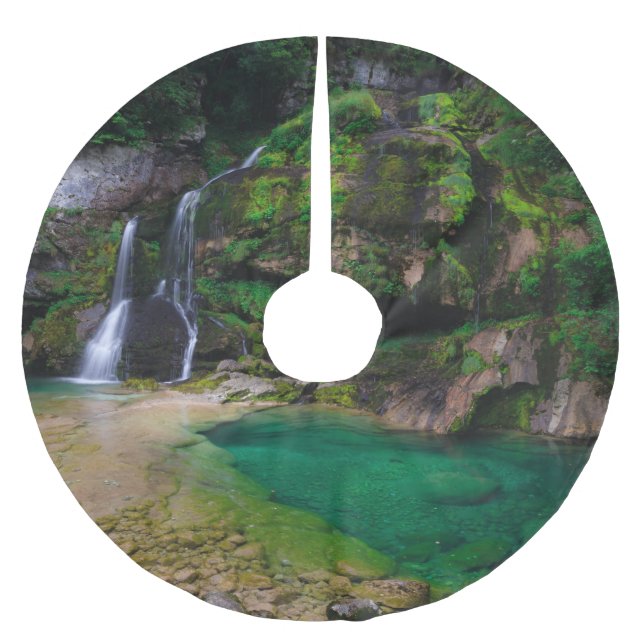 Falda Para El Árbol De Navidad De Poliéster Impresionante cascada Virje, Poster de Eslovenia (Anverso)