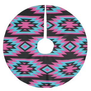 Falda Para El Árbol De Navidad De Poliéster Indio étnico-americano: Motivos aztecos.